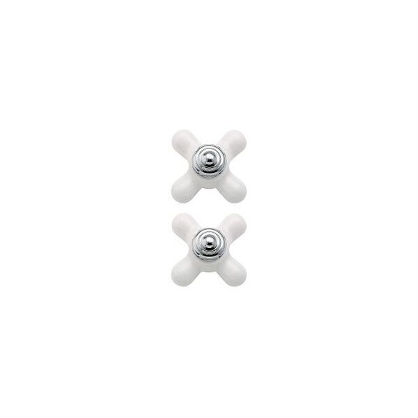 Porcelain/Chrome Replacement Handle Knob Insert